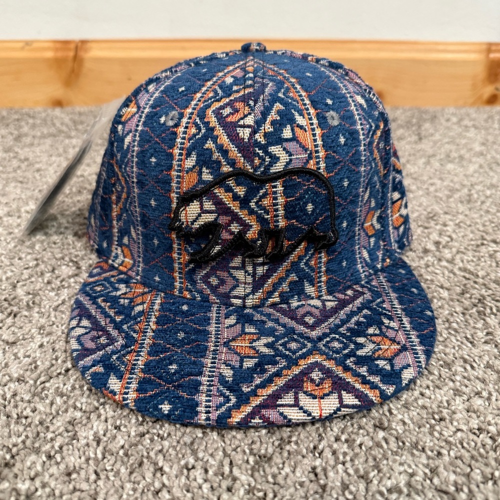 Grassroots California Removable Bear Elevation Blue Fitted Hat - Size 7 1/4